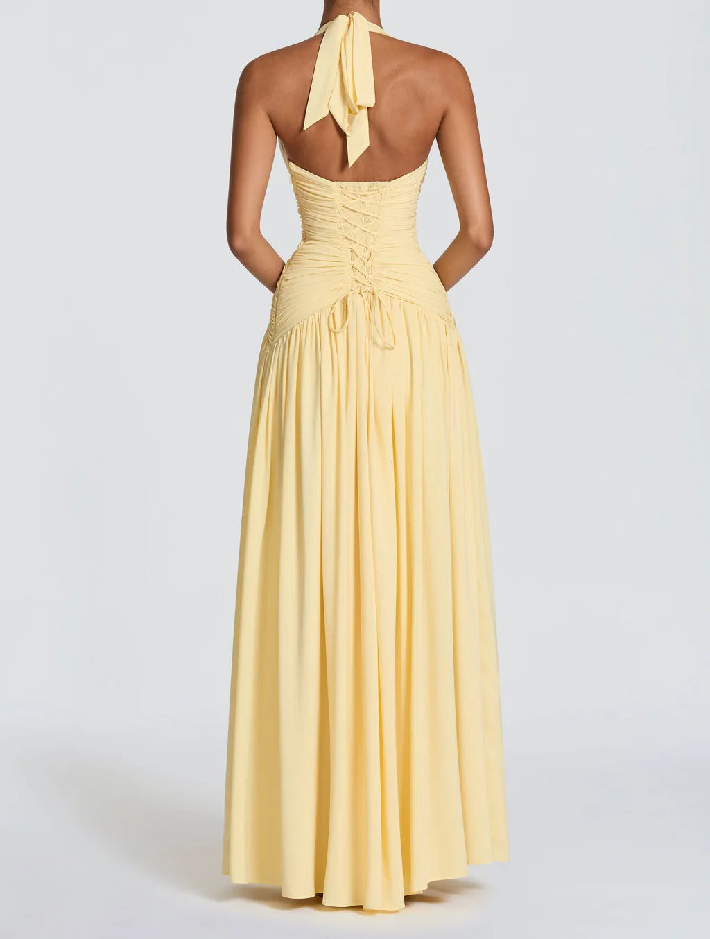 OUDINA New Stylish Deep V-Neckline Backless Sexy High Slit Long Summer Dresses Party Dress for Women