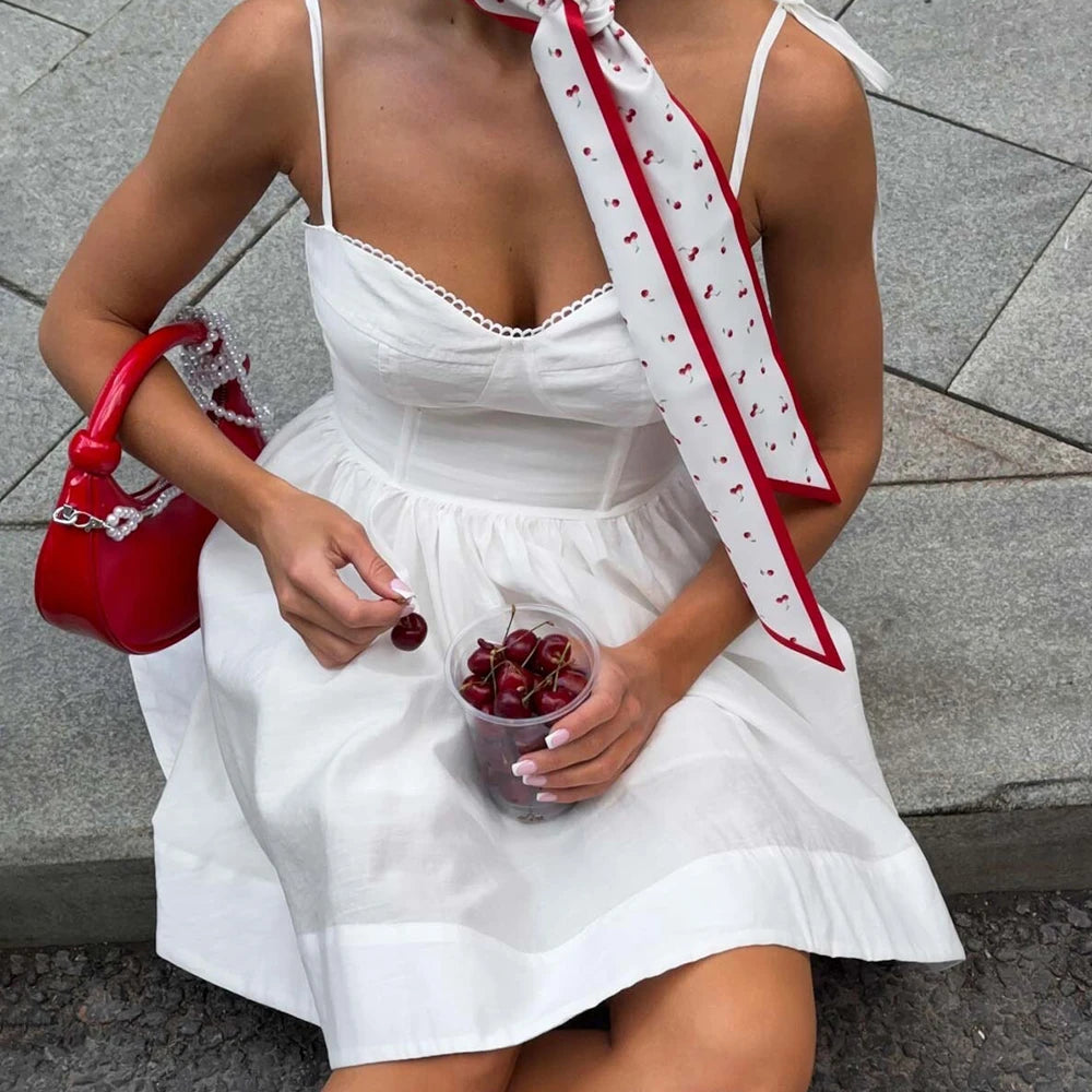Lace Trim A-Line Dress