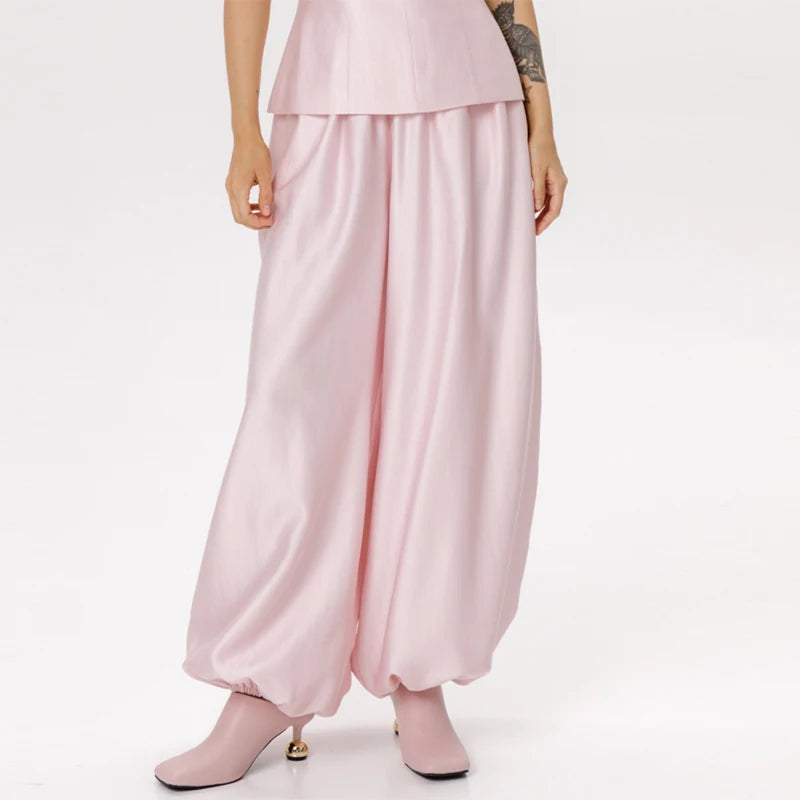 Fashion Women T-shirt Set Chic Stand Collar Short Sleeve V-neck Female Top Wide Leg Pant Jogger Lady Summer Commute 2026
