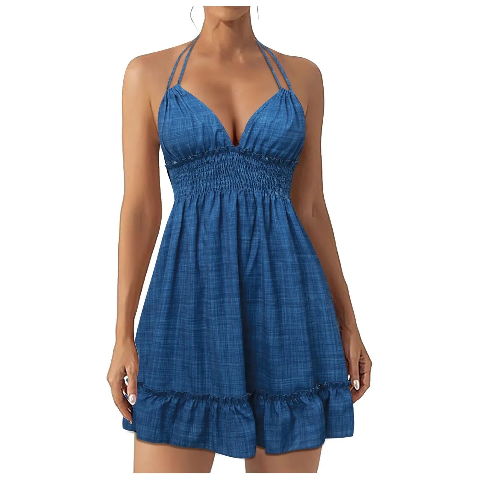 Fashion Summer Dresses 2026 Summer Dresses for Women Trendy Boho Floral Print Cover Up V Neck Sleeveless Sundresses