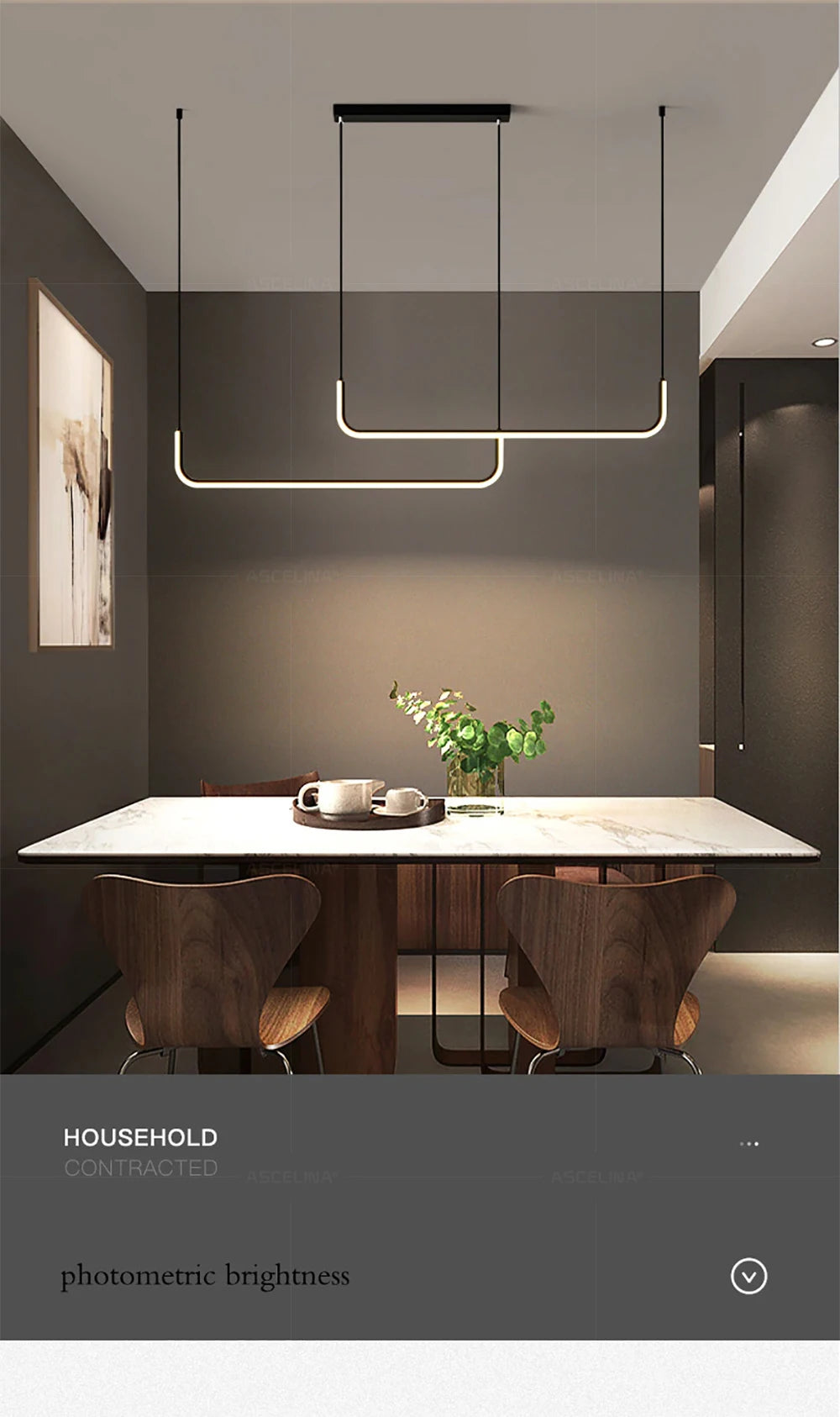 Modern LED Pendant Light 90/120/150cm Remote Control Hanging Light Bedroom Living Room Dining Room Pendant Light LED Lighting