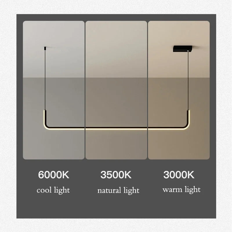Modern LED Pendant Light 90/120/150cm Remote Control Hanging Light Bedroom Living Room Dining Room Pendant Light LED Lighting