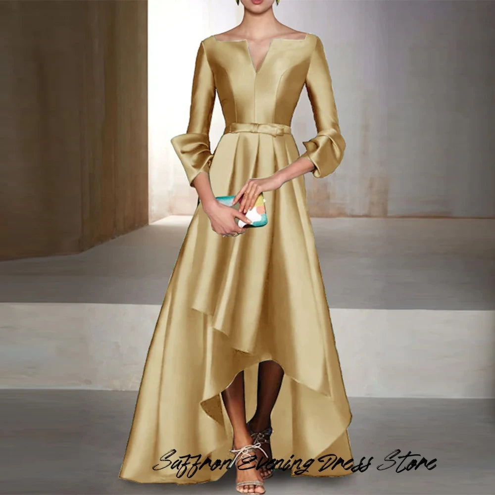 Customized Satin Saudi Arabia Evening Dress