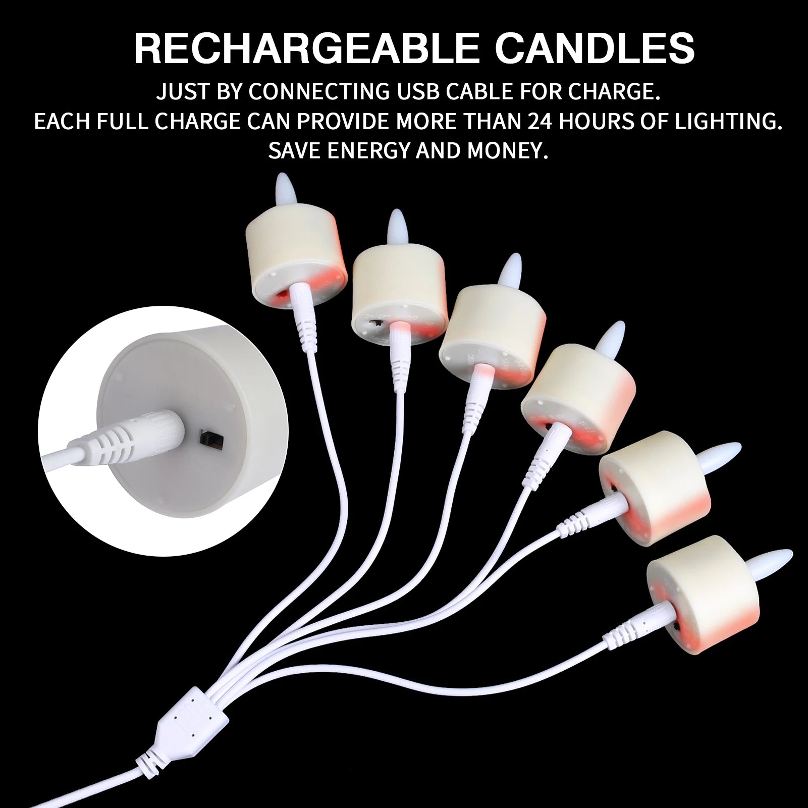 Rechargeable Flameless Tea Lights with Remote LED Tealights Battery Operated Realistic Flickering for Home Holiday Wedding Table