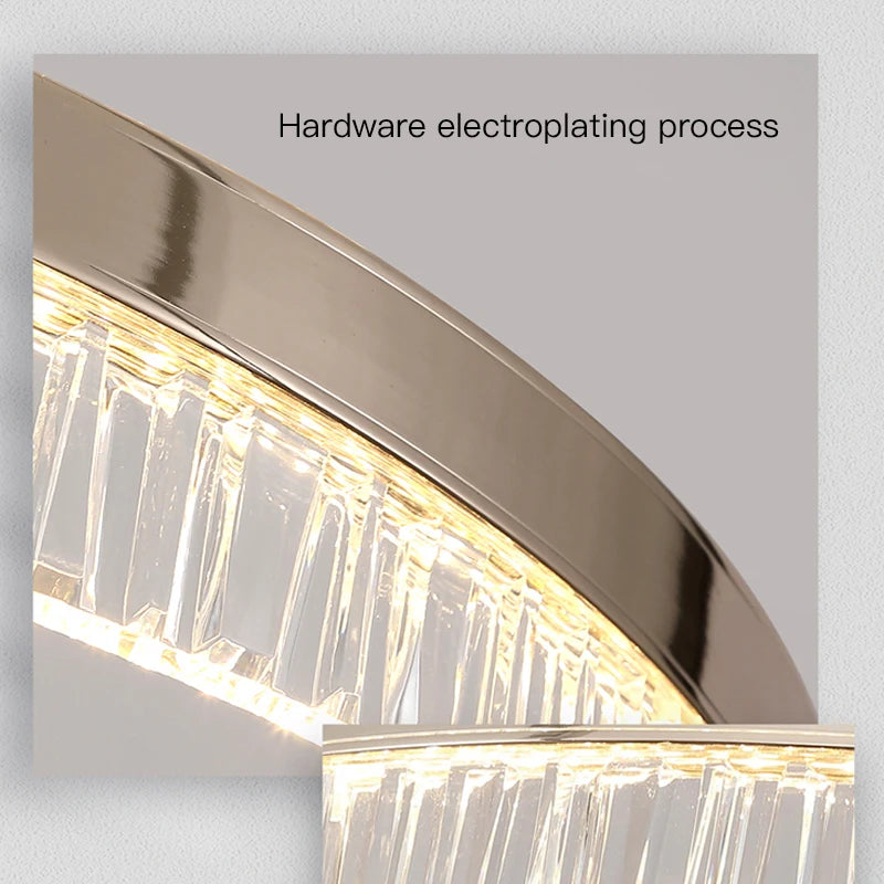 Modern Luxury Style Led Chandelier For Living Room Bedroom Dining Room Pale Gold Luster Lamp Round Ring Design Pendant Light