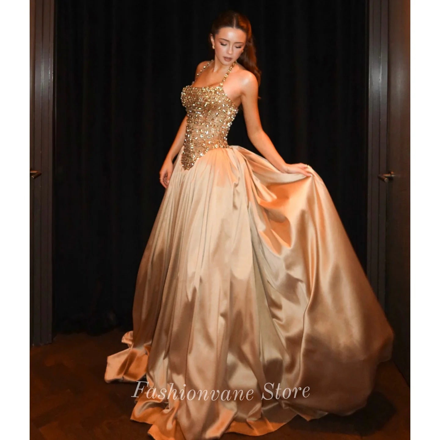 Satin Women Evening Dress .