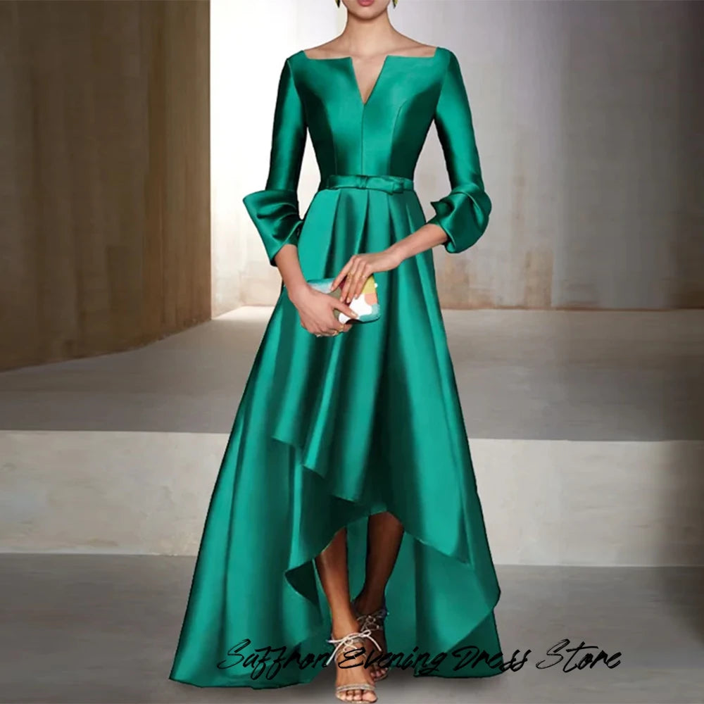 Customized Satin Saudi Arabia Evening Dress