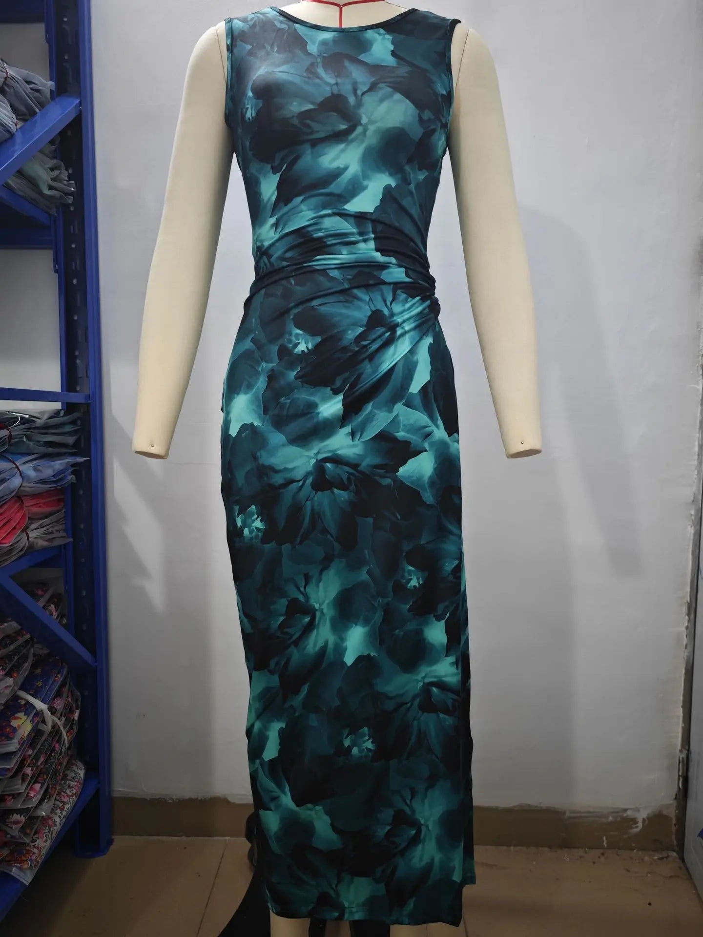 Women's Clothing 2024 Spring Summer New Fashionable Printed Temperament Slim Fit Sexy Sleeveless Tight Fitting Dress