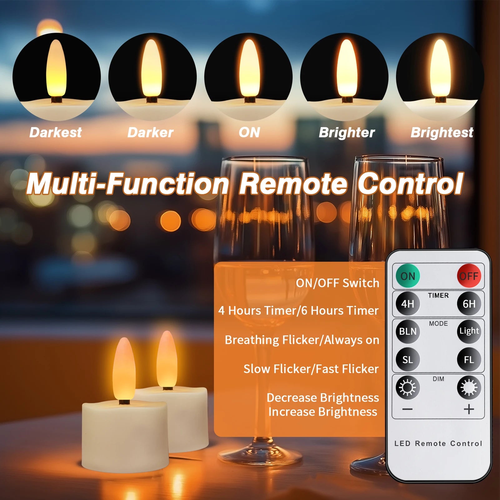 Rechargeable Flameless Tea Lights with Remote LED Tealights Battery Operated Realistic Flickering for Home Holiday Wedding Table
