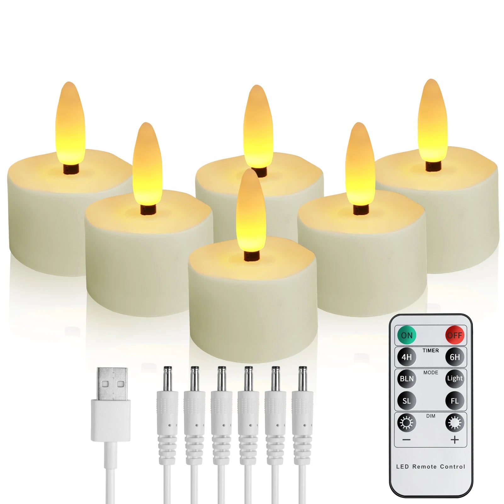 Rechargeable Flameless Tea Lights with Remote LED Tealights Battery Operated Realistic Flickering for Home Holiday Wedding Table