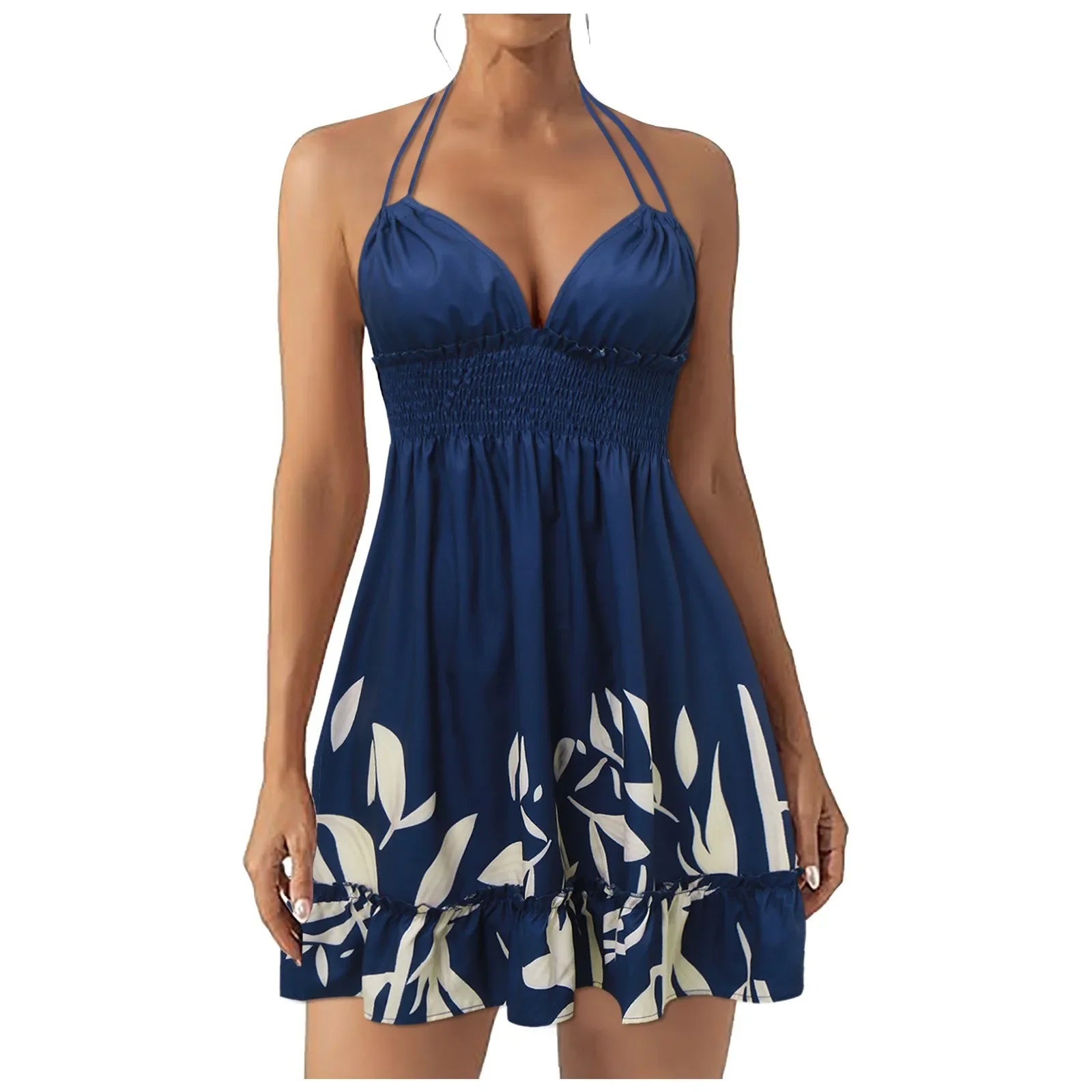 Fashion Summer Dresses 2026 Summer Dresses for Women Trendy Boho Floral Print Cover Up V Neck Sleeveless Sundresses