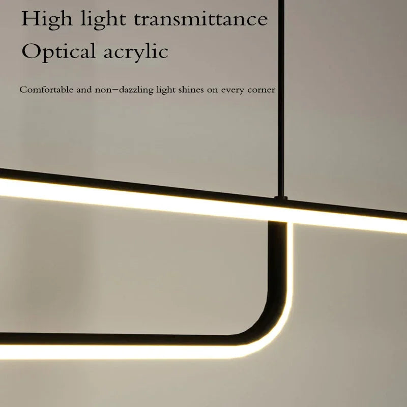 Modern LED Pendant Light 90/120/150cm Remote Control Hanging Light Bedroom Living Room Dining Room Pendant Light LED Lighting