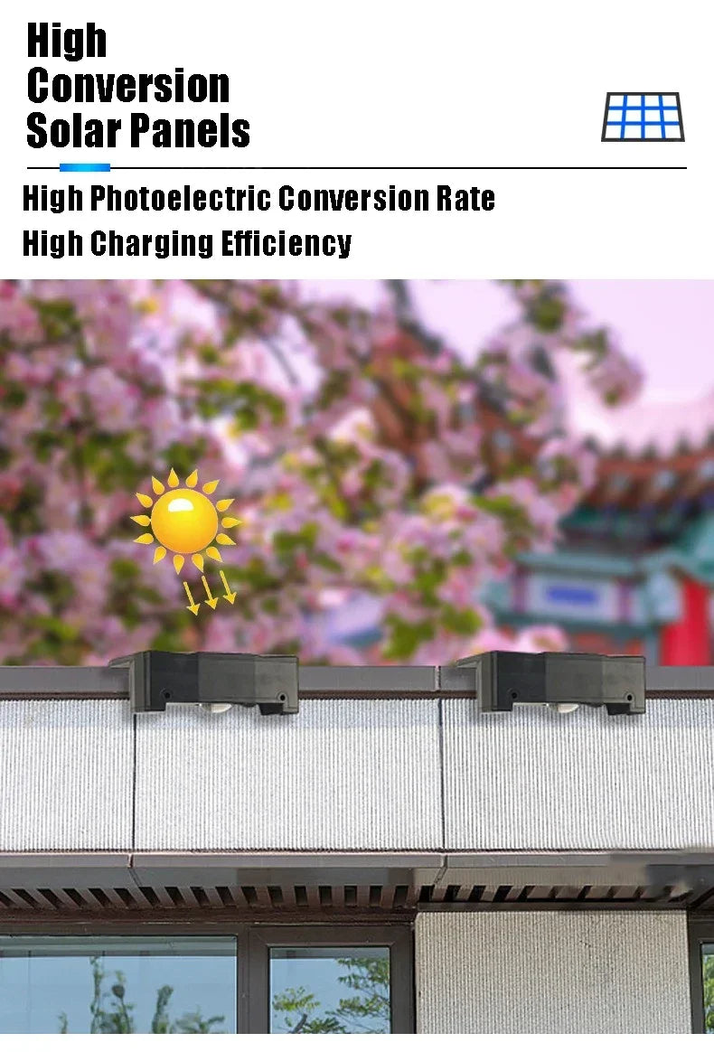 1/6Pcs Solar Wall Light IP65 Waterproof LED Outdoor Spotlight Powered Decoration Porch illumination Fence Balcony Garden