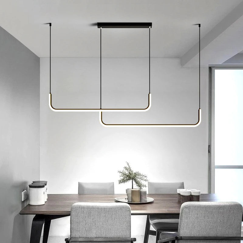 Modern LED Pendant Light 90/120/150cm Remote Control Hanging Light Bedroom Living Room Dining Room Pendant Light LED Lighting