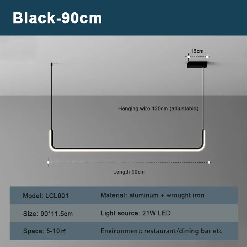 Modern LED Pendant Light 90/120/150cm Remote Control Hanging Light Bedroom Living Room Dining Room Pendant Light LED Lighting